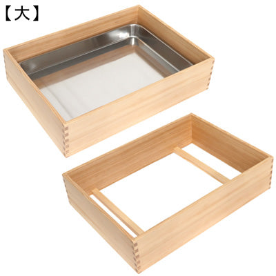 Neta box with lid,With Perforated stainless steel bat, Prevent the toppings from drying out made in Japan