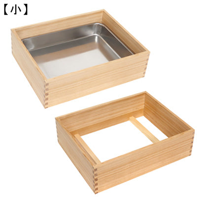 Neta box with lid,With Perforated stainless steel bat, Prevent the toppings from drying out made in Japan
