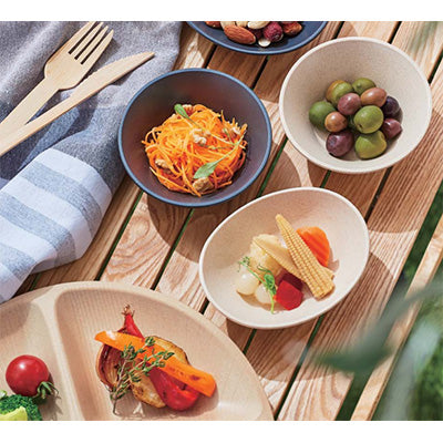 Biomass melamine tableware Walna 3divider plate natural 25cm
