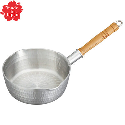 Nakao Aluminum Yukihira Pan – Shallow & Wide Base, Hammered Finish, Extra-Thick 3mm For Gas Stoves Only – Made in Japan