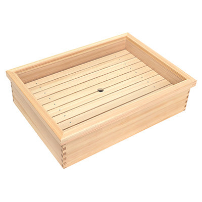 Neta box with lid,With Perforated stainless steel bat, Prevent the toppings from drying out made in Japan