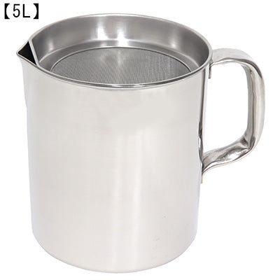 18-8 Stainless Steel Oil Pot with Strainer (2L Φ14cm~5L Φ18cm)