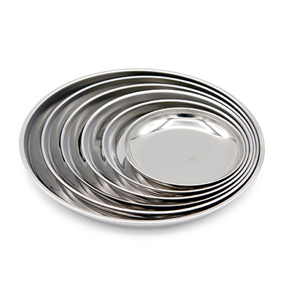 stainless steel round plate 10 plates set(school lunch plate) Preparation of ingredients display for meals