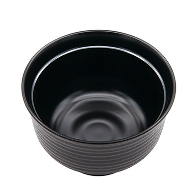 Heat-Resistant Resin Ebisu Misato Bowl – New Tameuchi Black – 3.3 Sun (Φ10cm×H9.5cm, approx. 300ml) – For Miso Soup / Soup