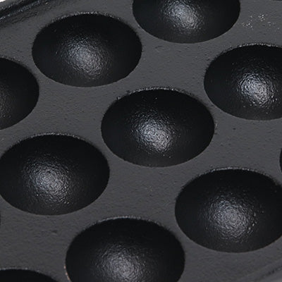 Cast Iron Takoyaki Pan – 18 Large Cups(Each: 4.5cm×2.4cm) for Large Takoyaki, Kodama Imono