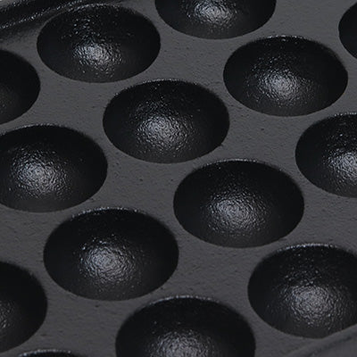 Cast Iron Takoyaki Pan – 32 Cups(Each: 4.8cm×2.5cm) for Large Takoyaki, Kodama Imono