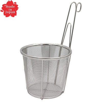 18-8 Stainless Steel Flat-Bottom Strainer with Handle “Benkei”Udon Scooper, Made in Japan