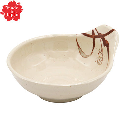 Melamine Tempura Sauce Dish – (12.3cm×11.3cm×3.9cm 200ml) – “Yamatoji”Melamine Tableware Series – Made in Japan