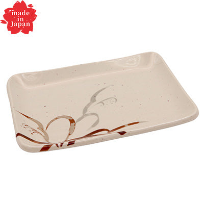 Melamine Medium Rectangular Plate – (20.7cm×14.5cm×1.7cm) – “Yamatoji”Melamine Tableware Series – Made in Japan