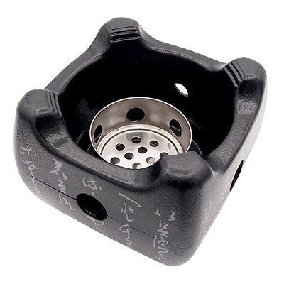 Aluminum "Iroha"Stove.square (black)ami ,charcoal container,Burnt cedar board set