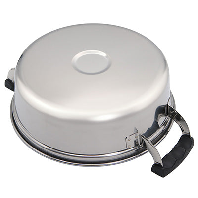 Stainless Steel "MOMO" Round Pressed Steamer 2-Tier with 1 inner tray,