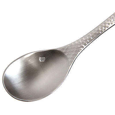 Takumi Stainless Steel Dessert Spoon 18cm – XM-7, Hammered Finish, Made in Japan