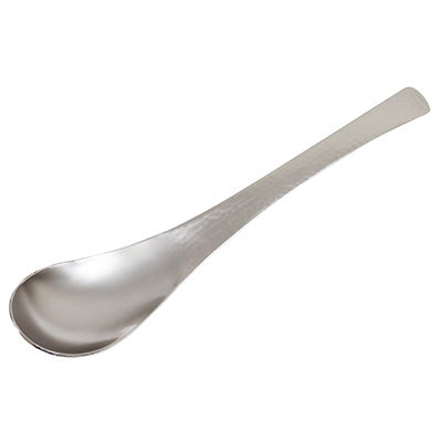 Stainless Steel Hammered Soup Spoon 17.7cm – Solid (No Hole)