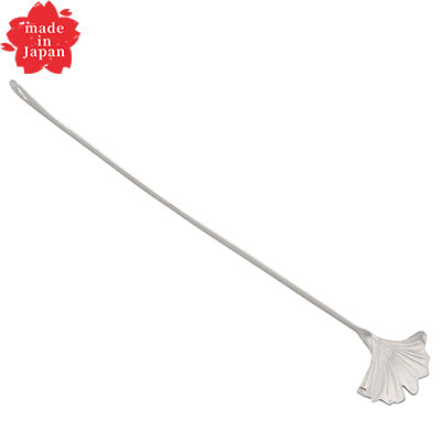 Stainless Steel Wagokoro Stirrer – Ginkgo Leaf Design – 19cm – Made in Japan