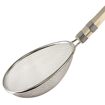 18-8 Stainless Steel Wooden Handle Professional Skimmer, Large (6.5 Mesh) – Easy-to-Scoop Design, Made in Japan