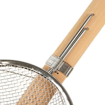 18-8 Stainless Steel Bamboo Handle Soba Strainer, Horizontal Handle 18cm (6.5 Mesh) Professional Use