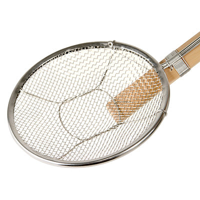 18-8 Stainless Steel Bamboo Handle Soba Strainer, Horizontal Handle 18cm (6.5 Mesh) Professional Use
