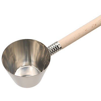 Stainless Steel Cooking Ladle with Wooden Handle (Medium,270cc) Udon Ladle
