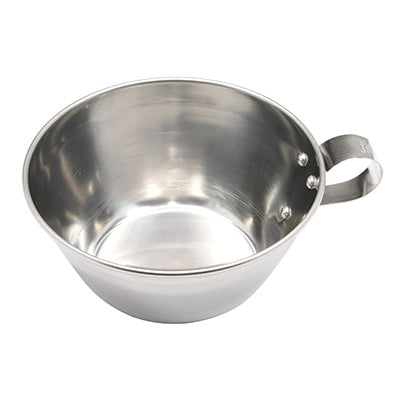 Stainless steel Okonomiyaki cup, wide mouth (Φ12.5cm, 400cc), Okonomiyaki ingredients, mixing, with handle