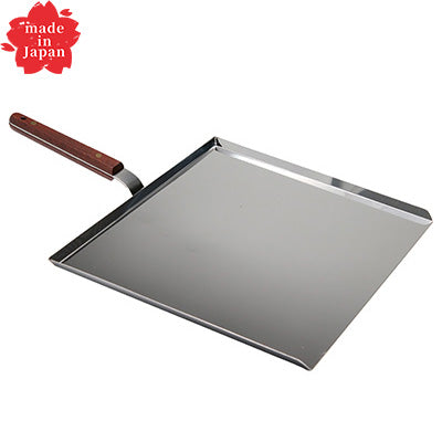 Stainless Steel Okonomiyaki Scoop with Wooden Handle – Large (26.5cm × 29.5cm) – Made in Japan