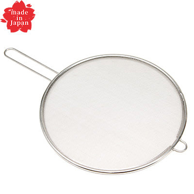 Stainless Steel Kitchen Net 19cm~ (24 Mesh) – Strainer, Drainer & Oil Splatter Guard, Durable for Home Use, Three Snow, Made in Japan