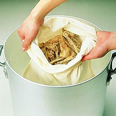 100% Cotton Ω Dashi Straining Bag – Size L (4.5cm×4cm) | Made in Japan