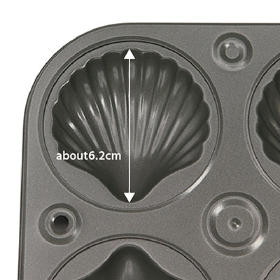 Madeleine Shell Mold 6P – Non-Stick Coated Bakeware, No Pre-Seasoning Needed
