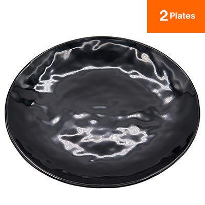 Melamine Large Round Plate (Black) – 26cm Diameter~ – 2 Plate – MIN Tableware series