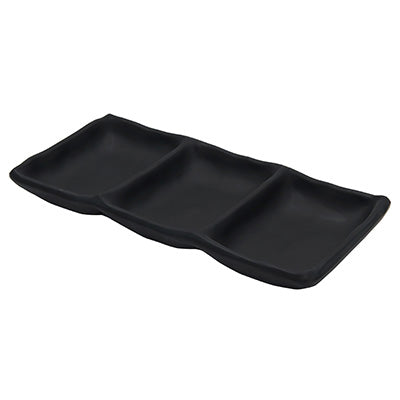 Triple Sauce Plate(Black)MIN melamine tableware series