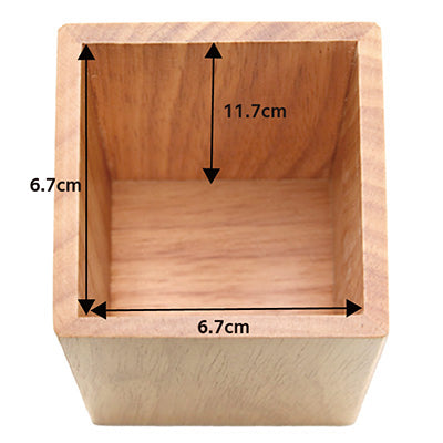 Wooden Chopstick Holder & Cutlery Stand – Natural (8×8×H13cm)