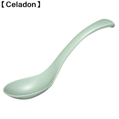 Melamine Uni-Style Soup Spoons – Set of 4 (Color Options Available) – 17cm – Lightweight – Dishwasher Safe – Made in Japan Celadon
