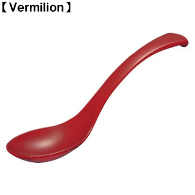 Melamine Uni-Style Soup Spoons – Set of 4 (Color Options Available) – 17cm – Lightweight – Dishwasher Safe – Made in Japan_Vermilion