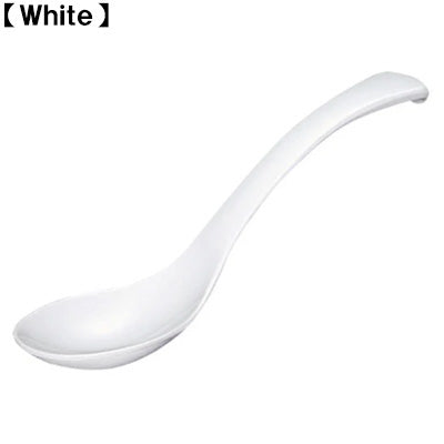 Melamine Uni-Style Soup Spoons – Set of 4 (Color Options Available) – 17cm – Lightweight – Dishwasher Safe – Made in Japan_White