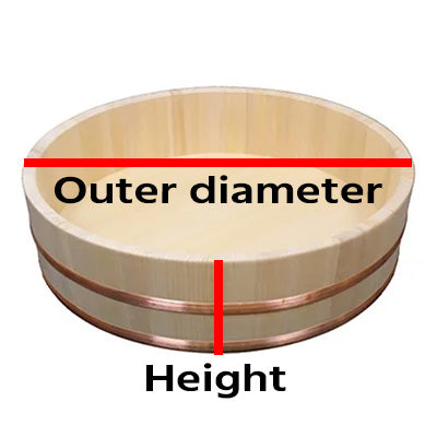 premium Sushi rice tub, copper hoop(Handai)Kiso sawara cypress, water resistance, Water absorbency made in Japan