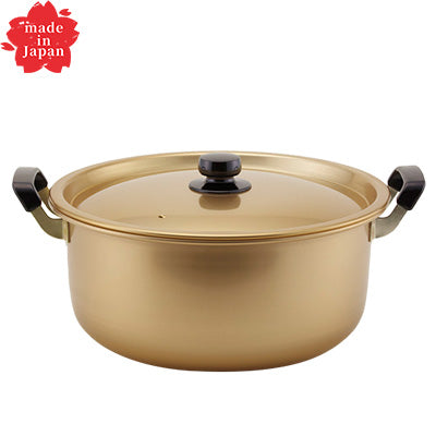 Junshusan Aji-zukushi Aluminum Double-Handled Pot – Lightweight and Easy to Handle, Ideal for Stews and Soups, Durable (Gas Use Only), Made in Japan