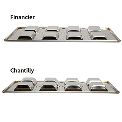 Silver Financier Cake Pan 8-Cavity | Non-Seasoning Bakeware | High Heat Conductivity | Made in Japan
