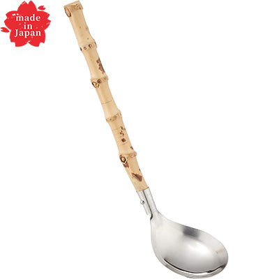 18-8 Stainless Steel Chili Spoon with Bamboo Handle & No Holes 1piece~ – Made in Japan