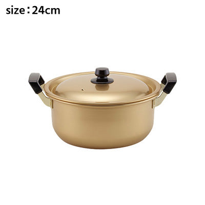 Junshusan Aji-zukushi Aluminum Double-Handled Pot – Lightweight and Easy to Handle, Ideal for Stews and Soups, Durable (Gas Use Only), Made in Japan