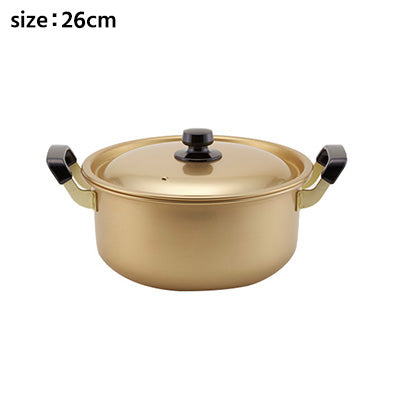 Junshusan Aji-zukushi Aluminum Double-Handled Pot – Lightweight and Easy to Handle, Ideal for Stews and Soups, Durable (Gas Use Only), Made in Japan