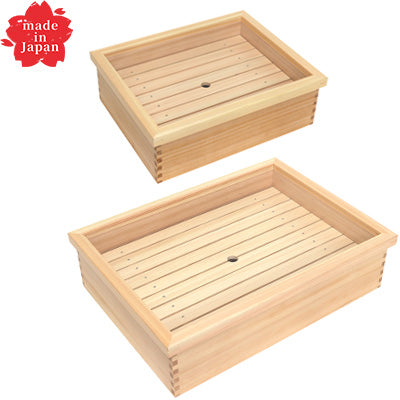 Neta box with lid,With Perforated stainless steel bat, Prevent the toppings from drying out made in Japan