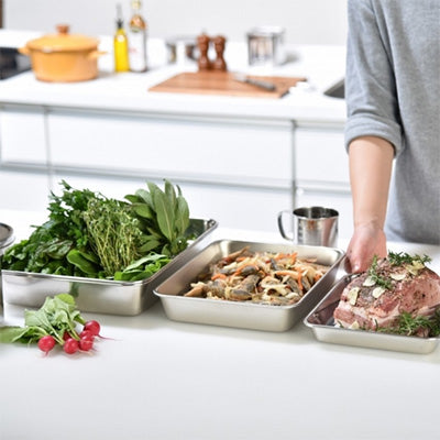 18-8 Stainless Steel Square Tray made in Japan