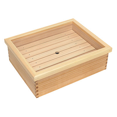 Neta box with lid,With  Perforated stainless steel bat, Prevent the toppings from drying out　made in Japan