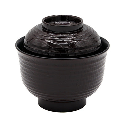 Heat-Resistant Resin Ebisu Misato Bowl – New Tameuchi Black – 3.3 Sun (Φ10cm×H9.5cm, approx. 300ml) – For Miso Soup / Soup