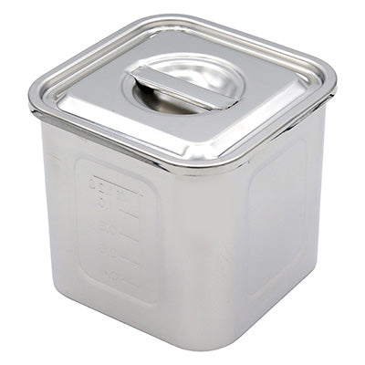 Stainless Steel  Square Deep Type Kitchen Pot (with scale) 8cm～　made in Japan