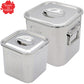 Stainless Steel  Square Deep Type Kitchen Pot (with scale) 8cm～　made in Japan