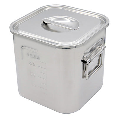 Stainless Steel  Square Deep Type Kitchen Pot (with scale) 8cm～　made in Japan