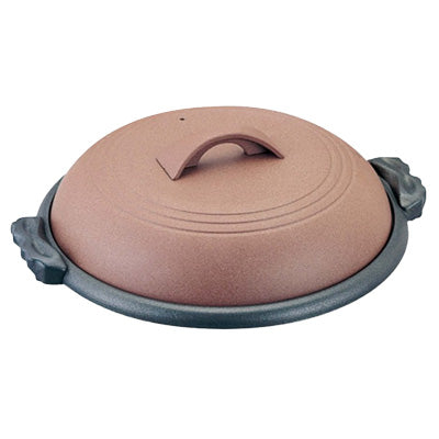 aluminum Ceramic board pot.With lid（unglazed brown）
