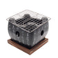 Aluminum "Iroha"Stove.square （black）ami ,charcoal container,Burnt cedar board set
