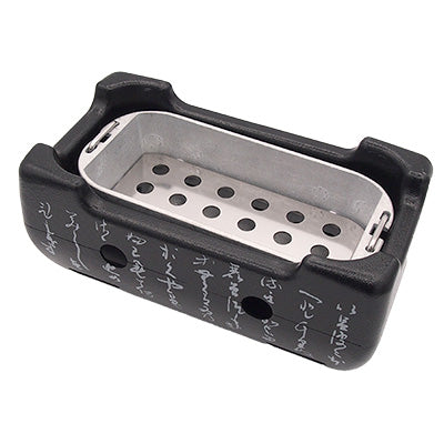 Aluminum Iroha Konro (Long angle・Black)Grill Net, Charcoal Holder, and Yakisugi Board Set