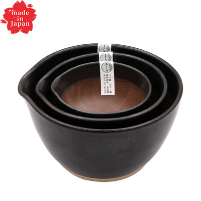 Mortar Motoshige（Black matte）crush, rub Straight from the kitchen to the table　made in Japan